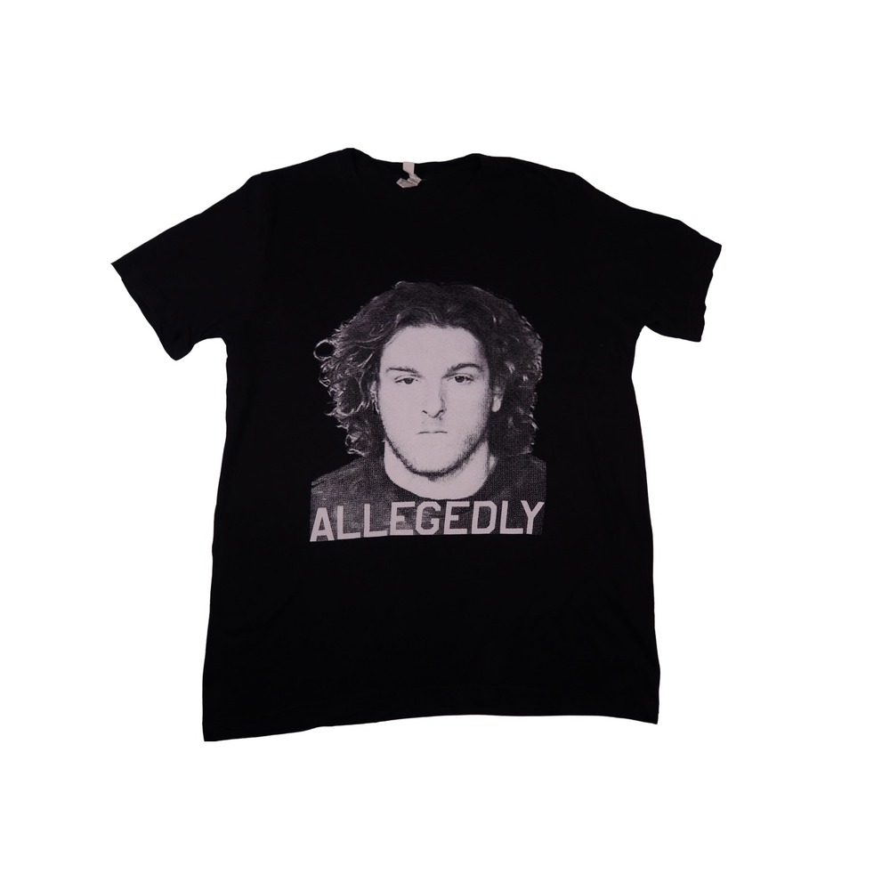 Barstool Sports Allegedly Pat McAfee Mugshot Graphic T-Shirt Black Mens Large